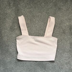 H&M Ribbed Crop Top - Soft Pink